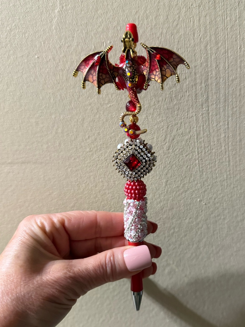 Handcrafted Red Dragon Decorative Pen - Unbranded